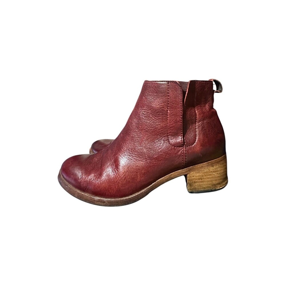 Kork Ease Mindo Women's  Ankle Bootie Leather Maroon US Size 11 M Boho Stretch